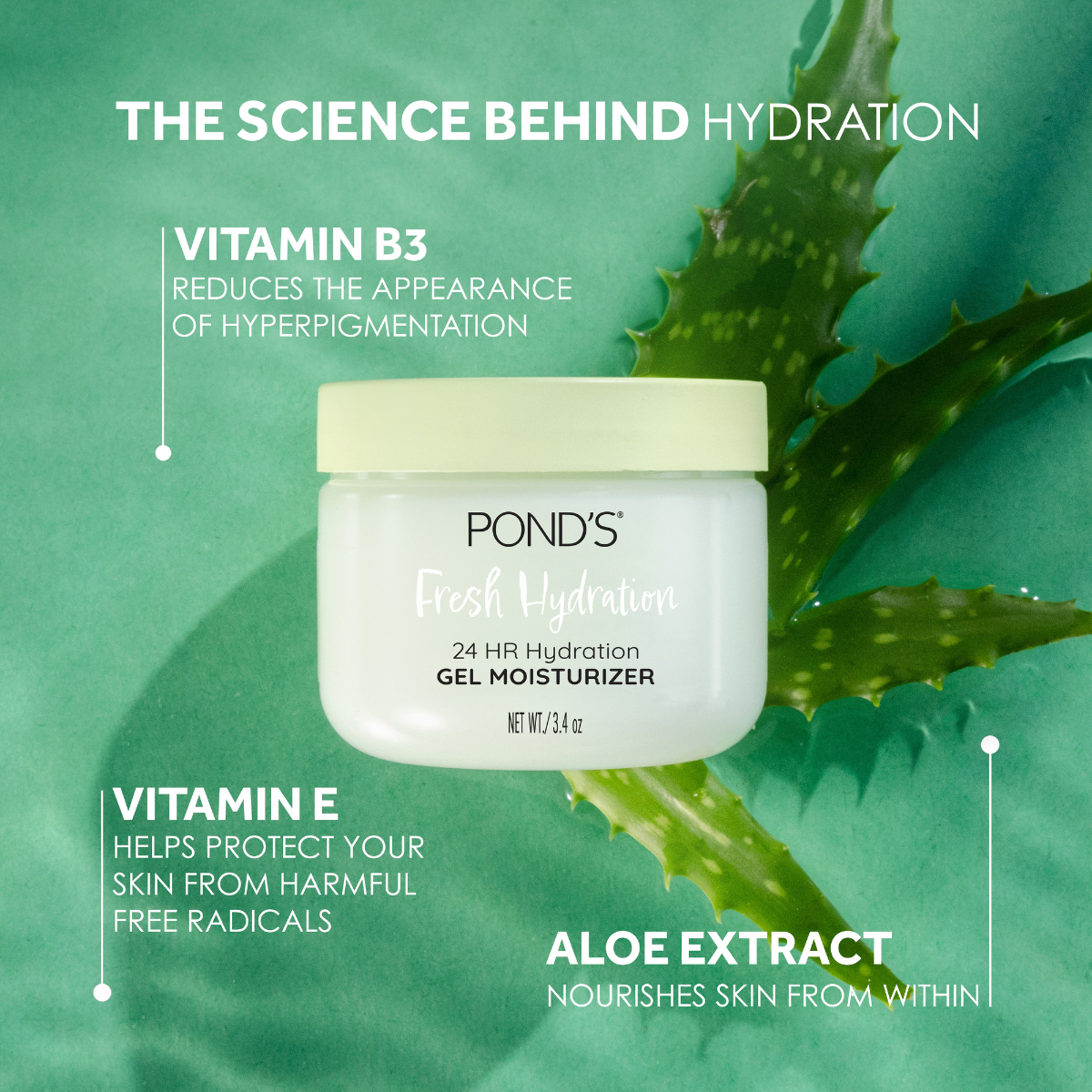 Aloe Extract Gel Face Moisturizer, Vitamin B3 | Ponds – Ponds US