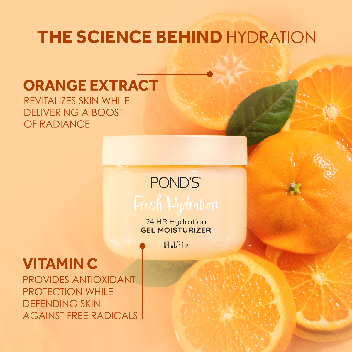 Vitamin C Gel Face Moisturizer, Orange Extract | Ponds – Ponds US