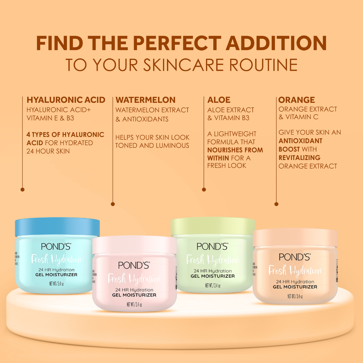 Vitamin C Gel Face Moisturizer, Orange Extract | Ponds – Ponds US Vitamin C Gel Face Moisturizer, Orange Extract | Ponds – Ponds US